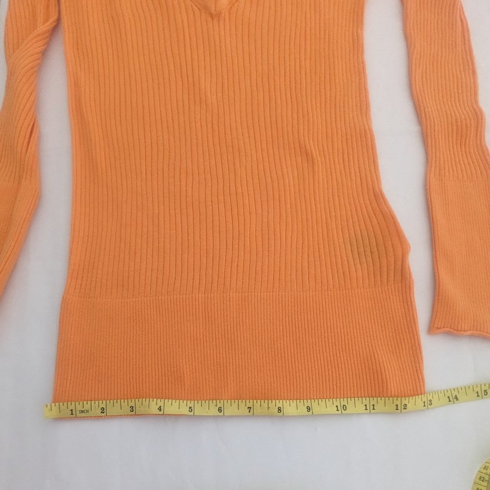 Cotton Rib Knit V-neck Long Sleeve Pull On Sweater* - Picture 11 of 15
